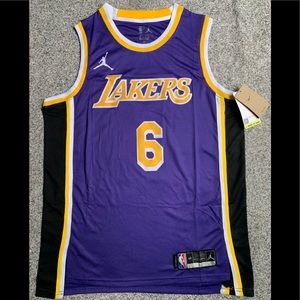 NEW Men's Jordan LeBron James Los Angeles Lakers NBA Jersey Statement Edition LG